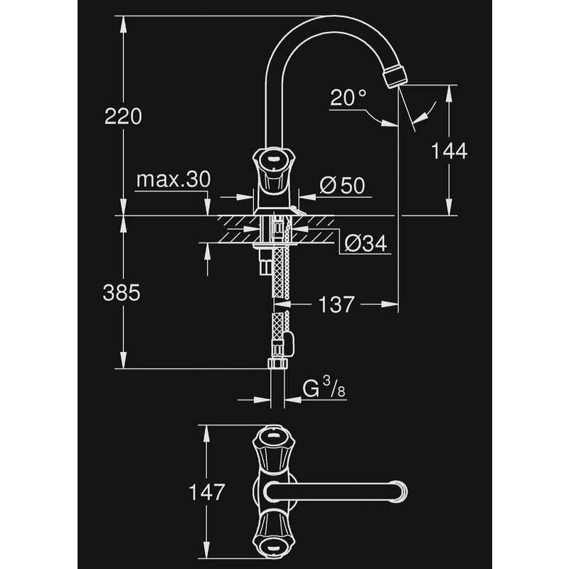 Grohe Costa wastafelkraan chroom