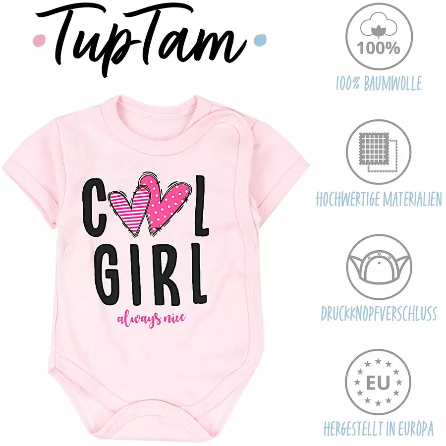 TupTam Baby Mädchen Kurzarm Wickelbody 5er Set apricot