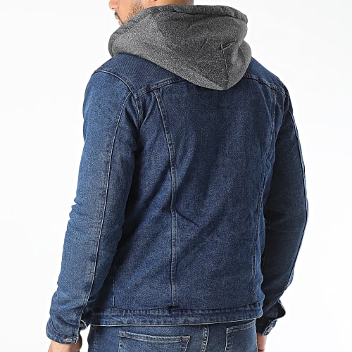 Veste Jean Capuche Bleu Denim
