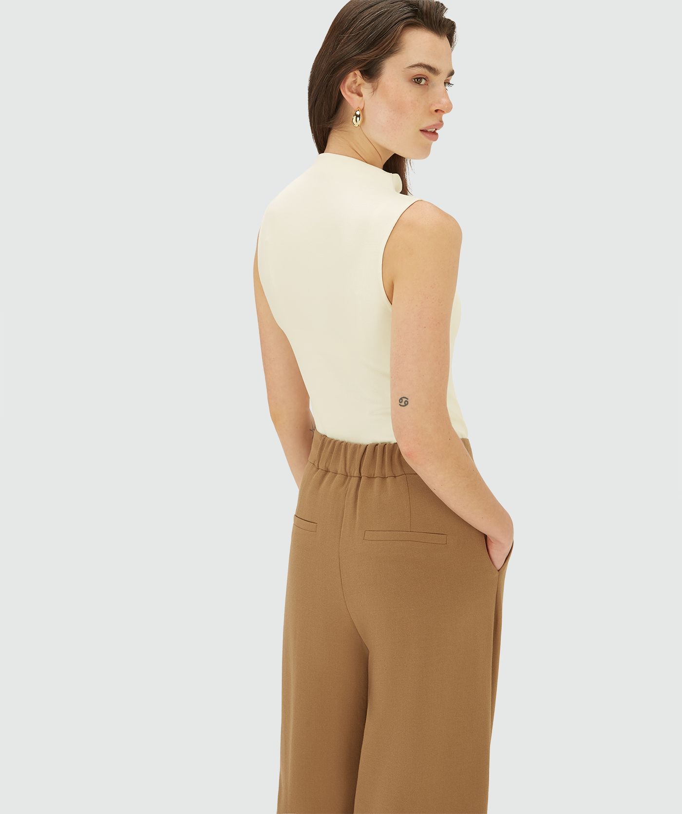 JV-BIBI slim fit top - creme white