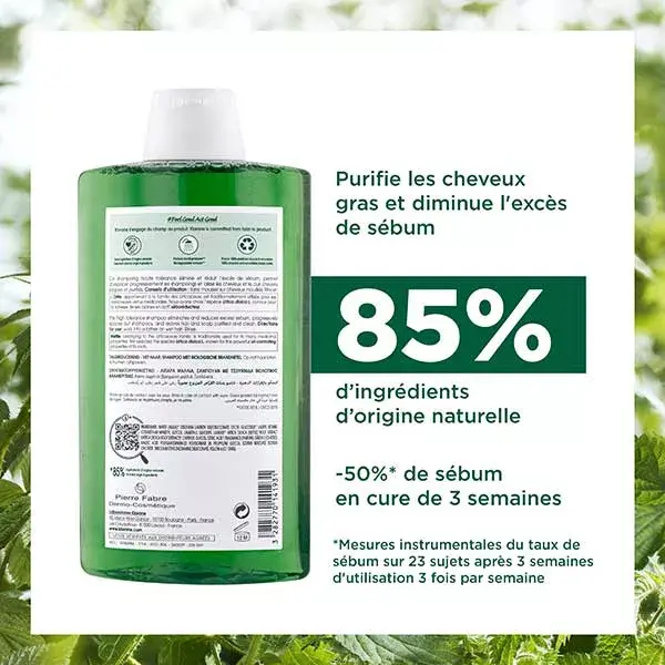 Shampoo Klorane Urtiga Redutor de Sebo 400ml