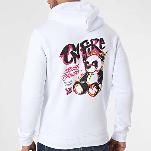 Sweat Capuche On Fire Blanc