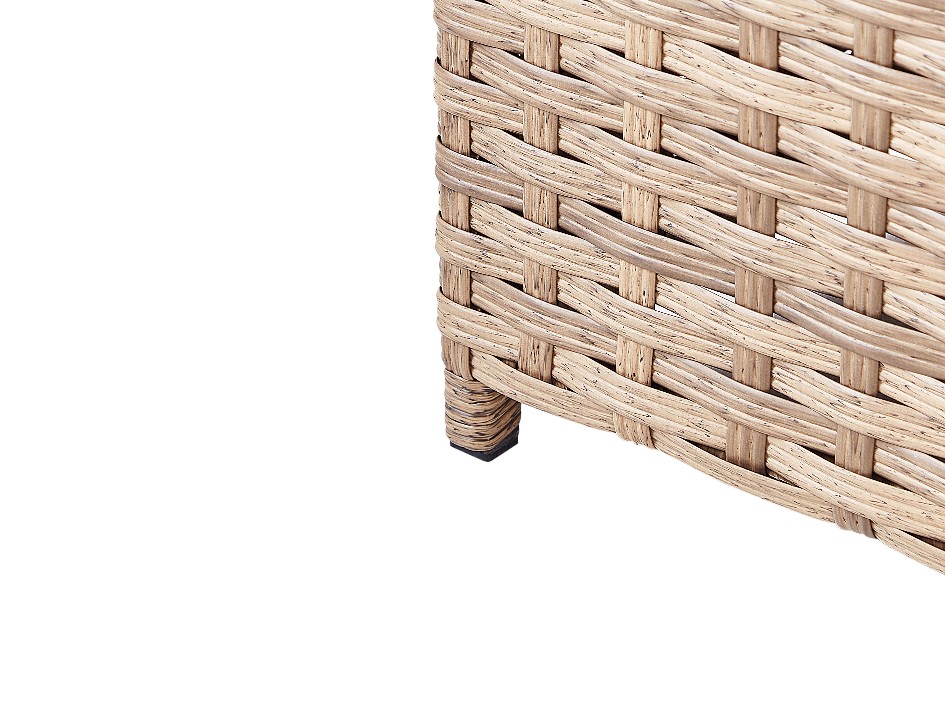 Tuin hoekloungeset met tafel 4-zits AVOLA linkszijdig PE rotan Gebroken wit