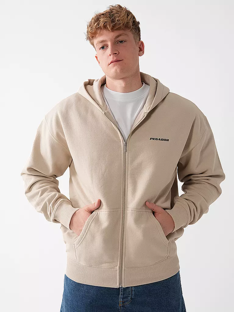 PEGADOR Sweatjacke COLNE LOGO beige