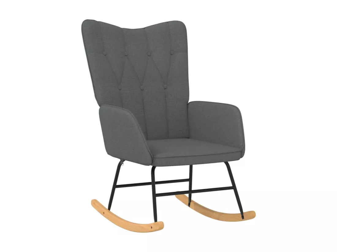 Chaise à bascule Gris foncé Tissu