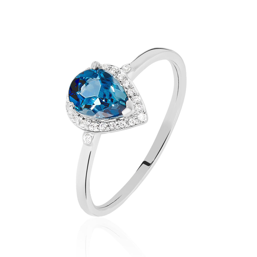 Bague Anatolie Or Blanc Topaze Et Oxyde De Zirconium