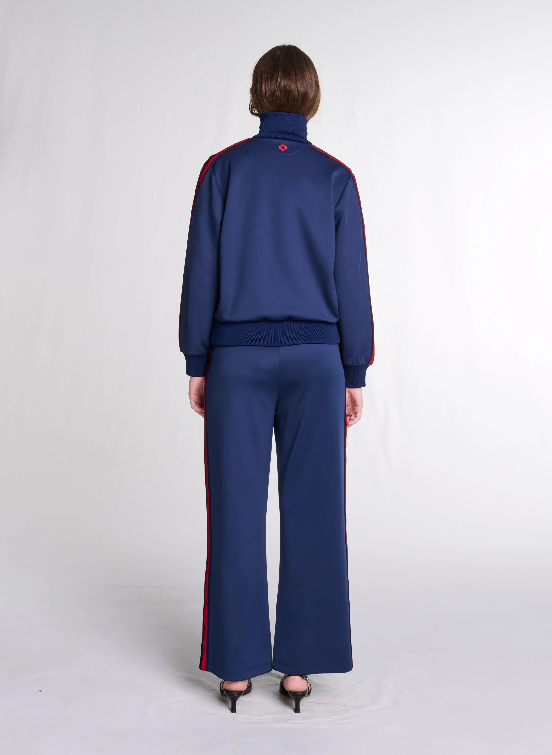 Sweat zippé à bandes | Bleu