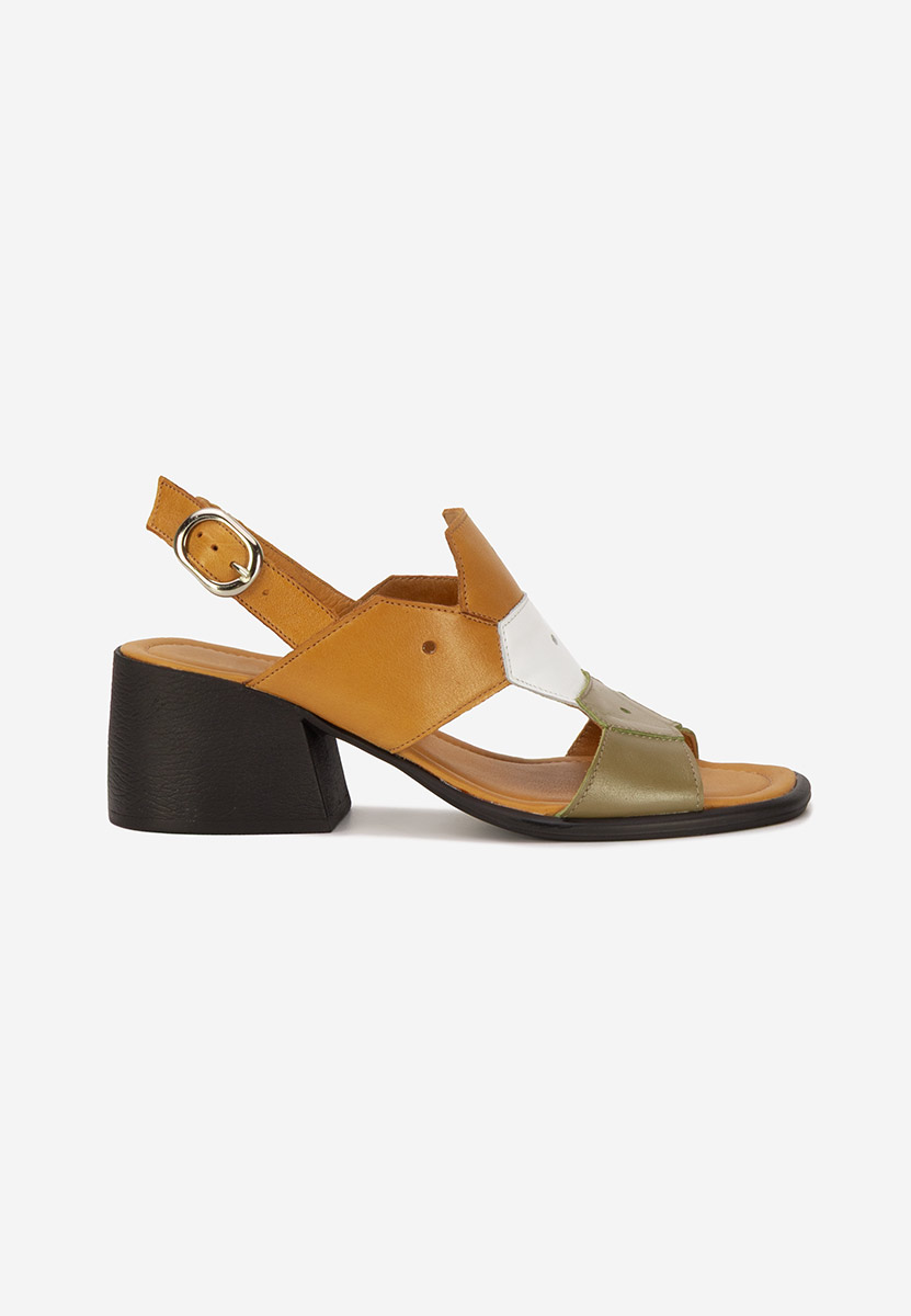 Sandales en cuir naturel multicolores Elvirea