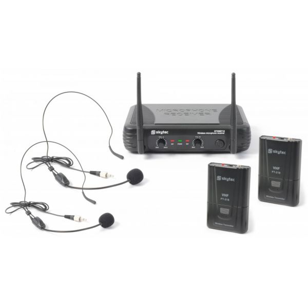 Vonyx Central Microfone Vhf S/ Fios C/ 2 Microfones Cabeça (STWM712H) - 179.178