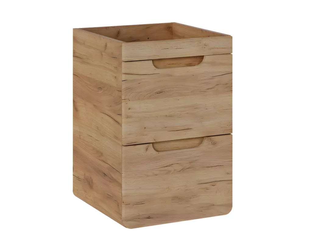 Meuble sous lavabo de salle de bain - Chêne artisanal doré - L40-H59-P41 - ARRIBA