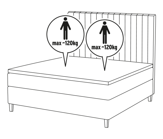Boxspringbett, ca. 180 x 200 cm, anthrazit