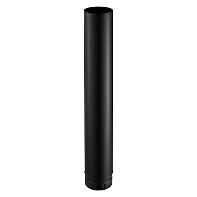 Tuyau de poêle à bois émaillé noir mat 1 m ø150 mm Poujoulat