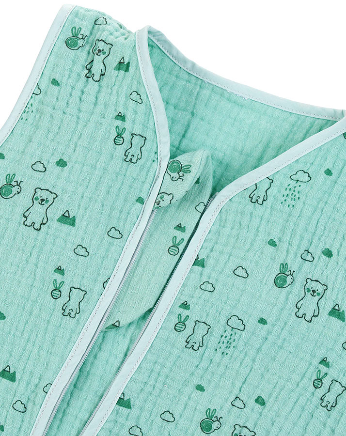 Sommer-Schlafsack MUSSELIN – BÄR BEN in grün