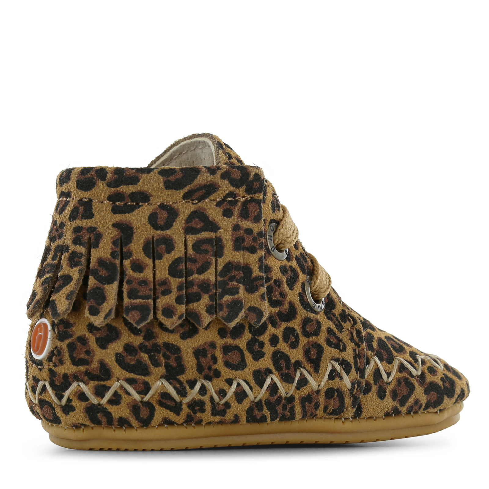 Shoesme panterprint BABY-PROOF® schoentje met franjes Suède | Sale