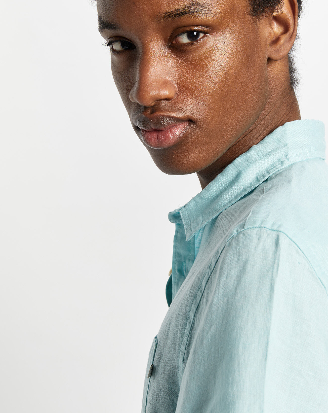 Scotch & Soda Chemise 100% Lin Regular Fit vert d'eau