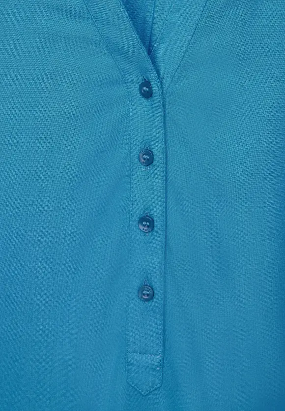 Longbluse in Unifarbe - alaska blue