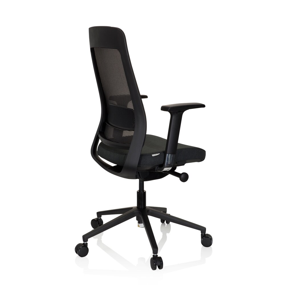 Profi Bürostuhl CHIARO T1 BLACK Stoff/Netzstoff mit Armlehnen (höhenverstellbar) hjh OFFICE