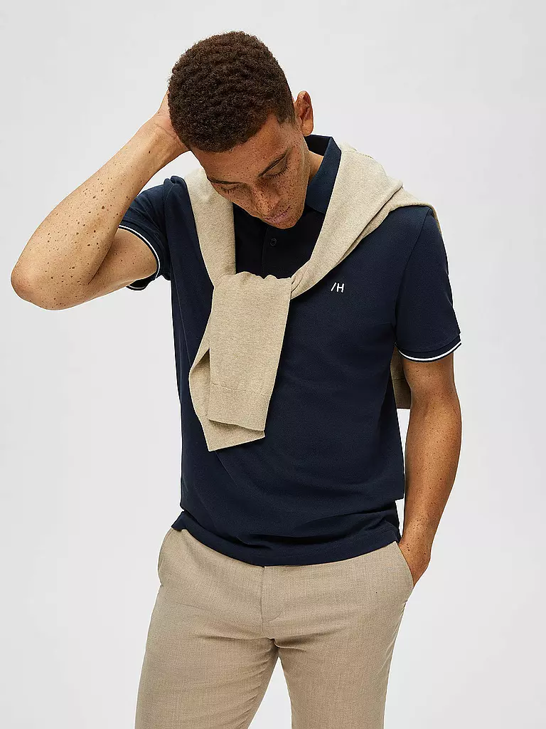 SELECTED Poloshirt SLHDANTE  blau