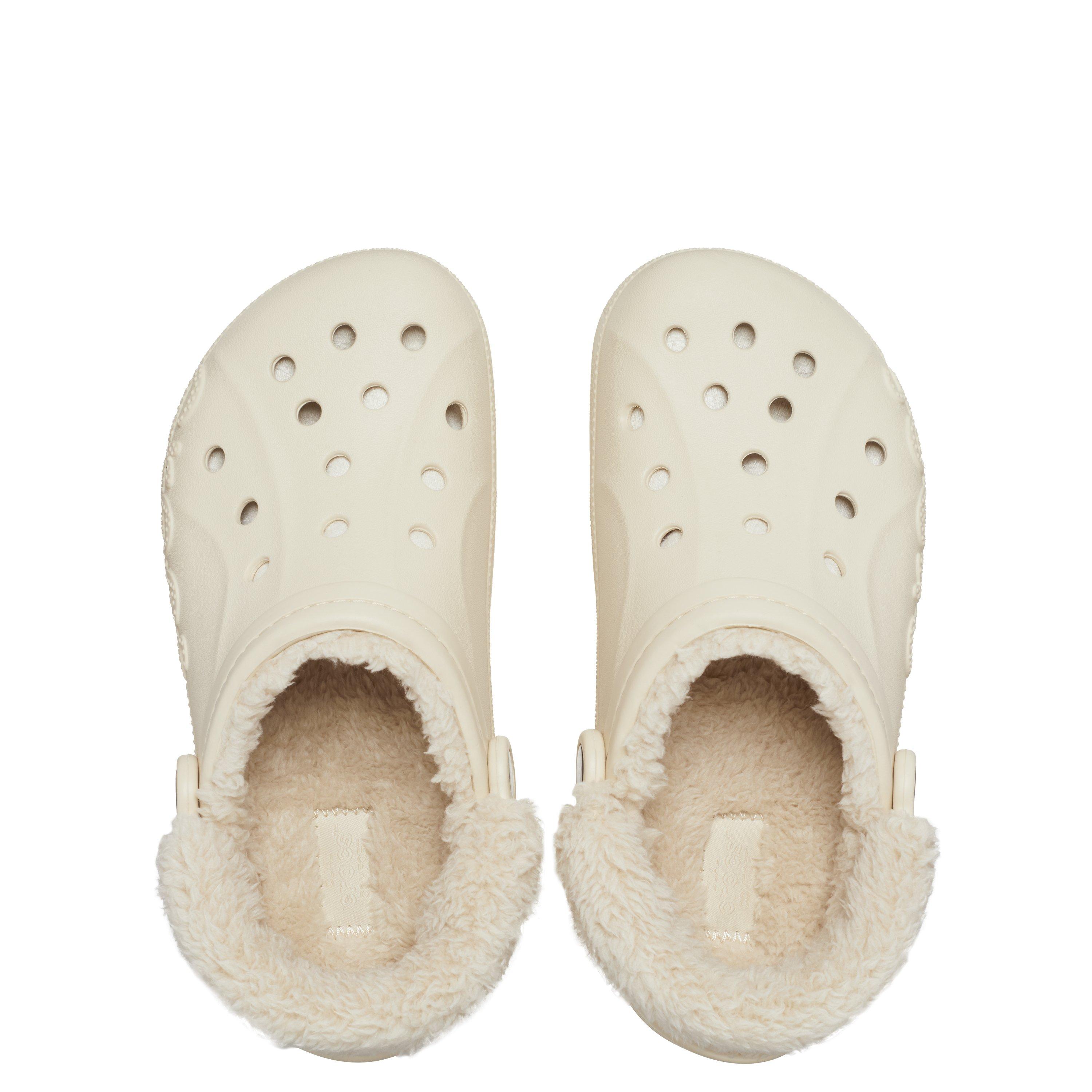 Crocs Baya Lined Fuzz Strap Clogs Womens