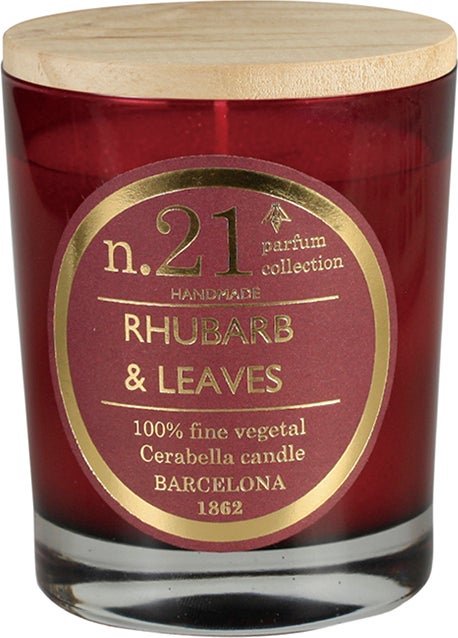 Cerabella geurkaars Rhubarb & Leaves fris 40 uur D 8 H 12 cm