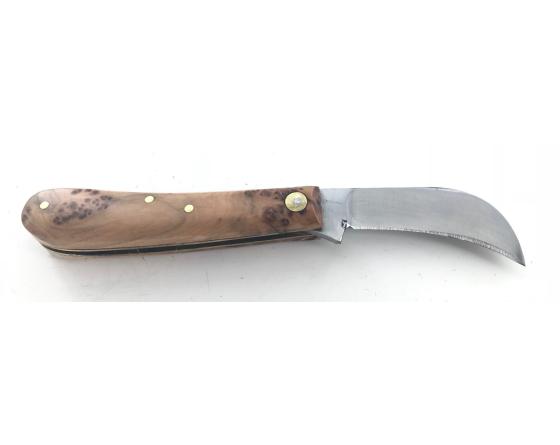 Serpette - Carbone - Manche Genévrier Couteau de poche par Coursolle