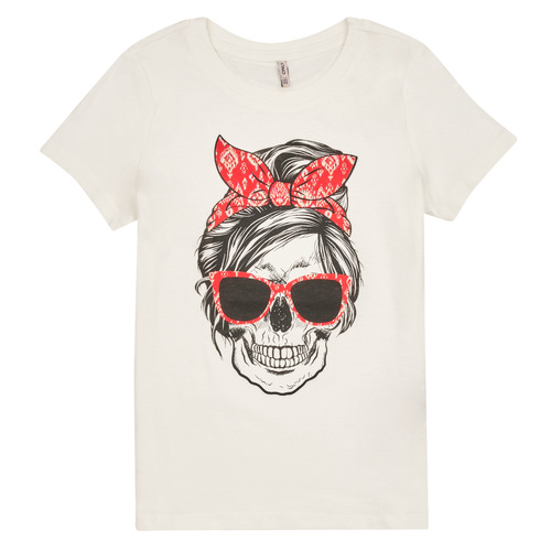 Only - KOGEMMA REG S/S SKULL TOP CS - Blanc