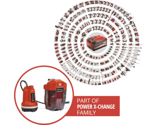 Einhell Power-X-Change GE-PP 18 RB li accu-aangedreven dompelpomp voor schoon water (accu en lader niet inbegrepen)