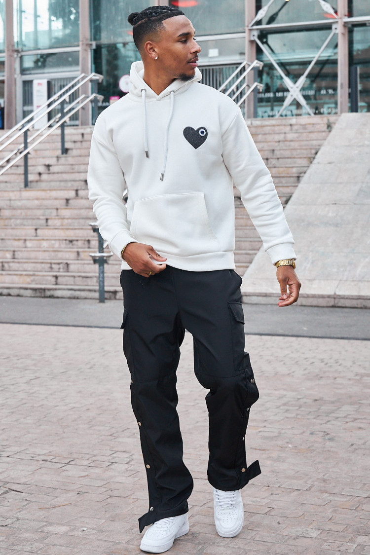 Sweat à capuche blanc 