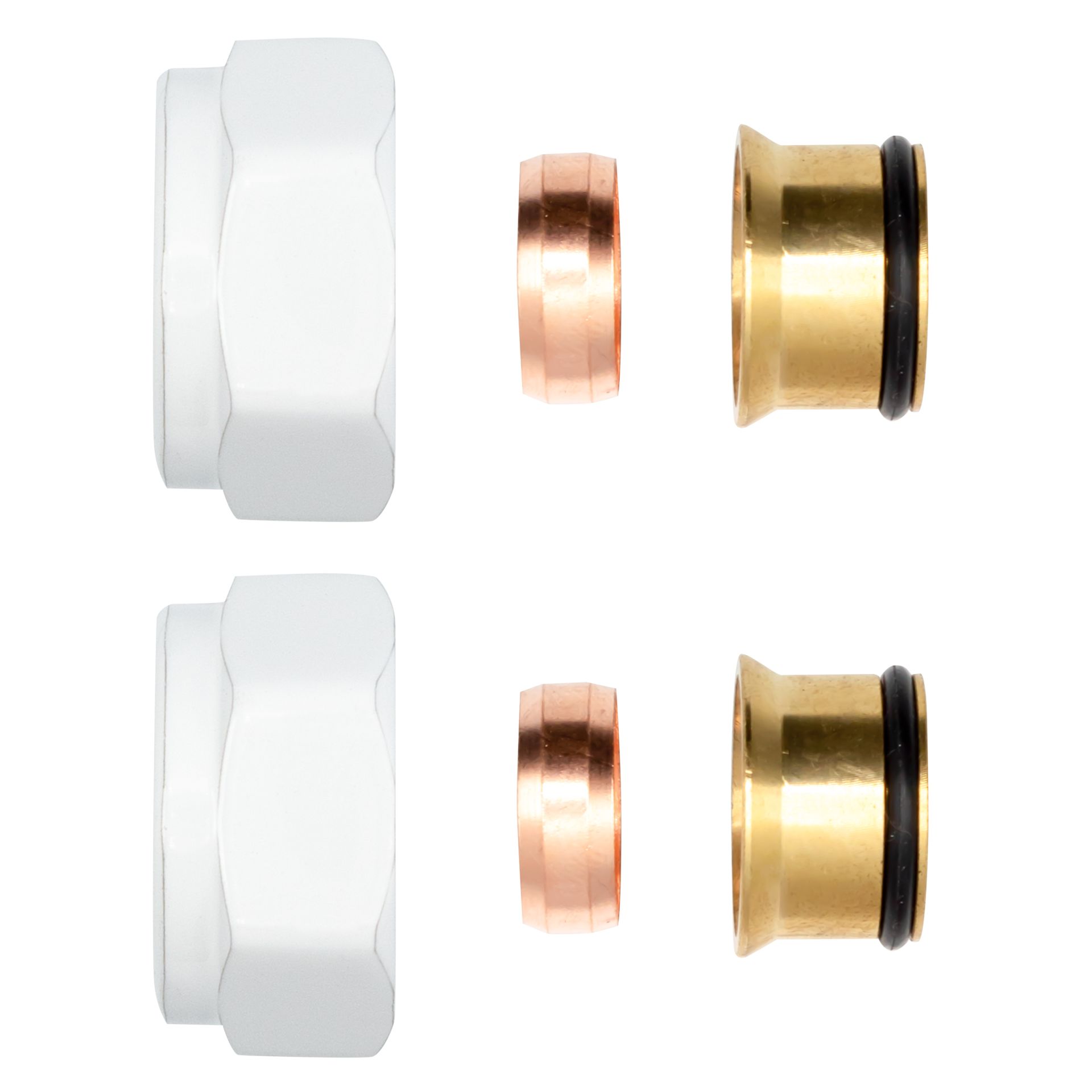 Sanigoods knelkoppelingen 15mm wit - set van 2
