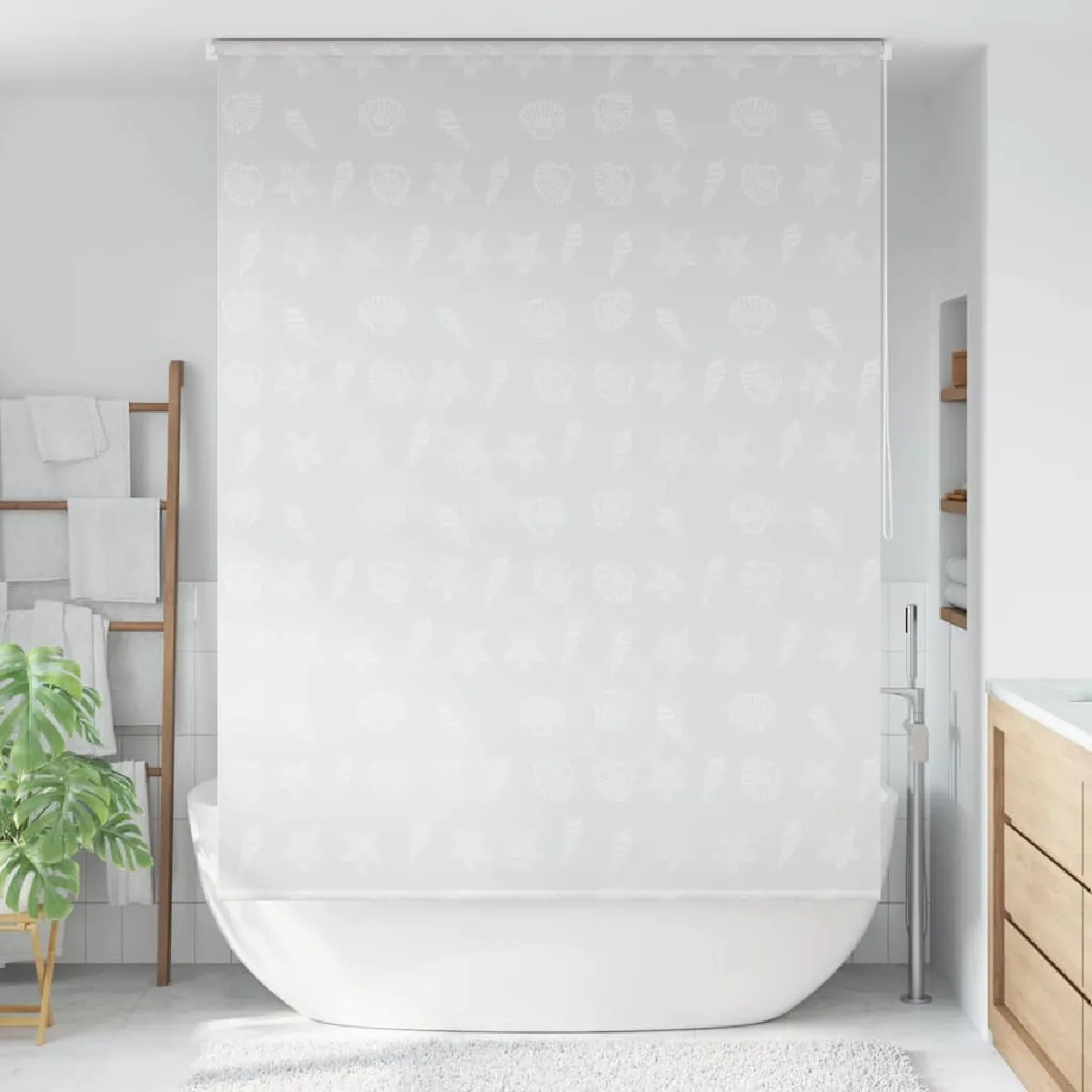 VidaXL - Store roulant de douche - 160x240 cm - Étoile de mer