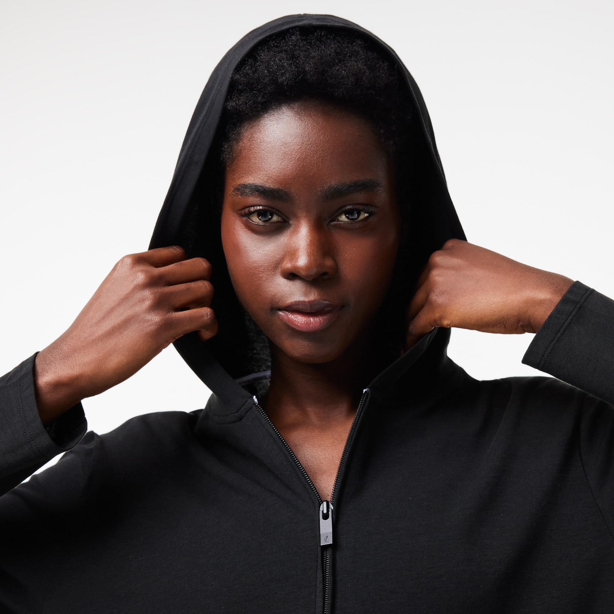 Sweatshirt d'intérieur zippé en coton stretch Vêtements d’intérieur & de nuit - Noir - Lacoste - Femme