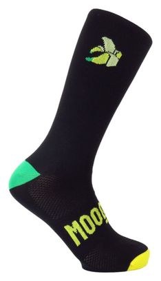 Mooquer Monkey Corsa Noir Brodé Chaussettes hautes unisexe d'été avec grille