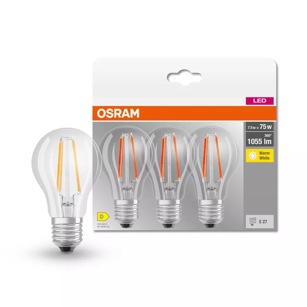 LED-Birne E27/7,5 Watt/Energie D