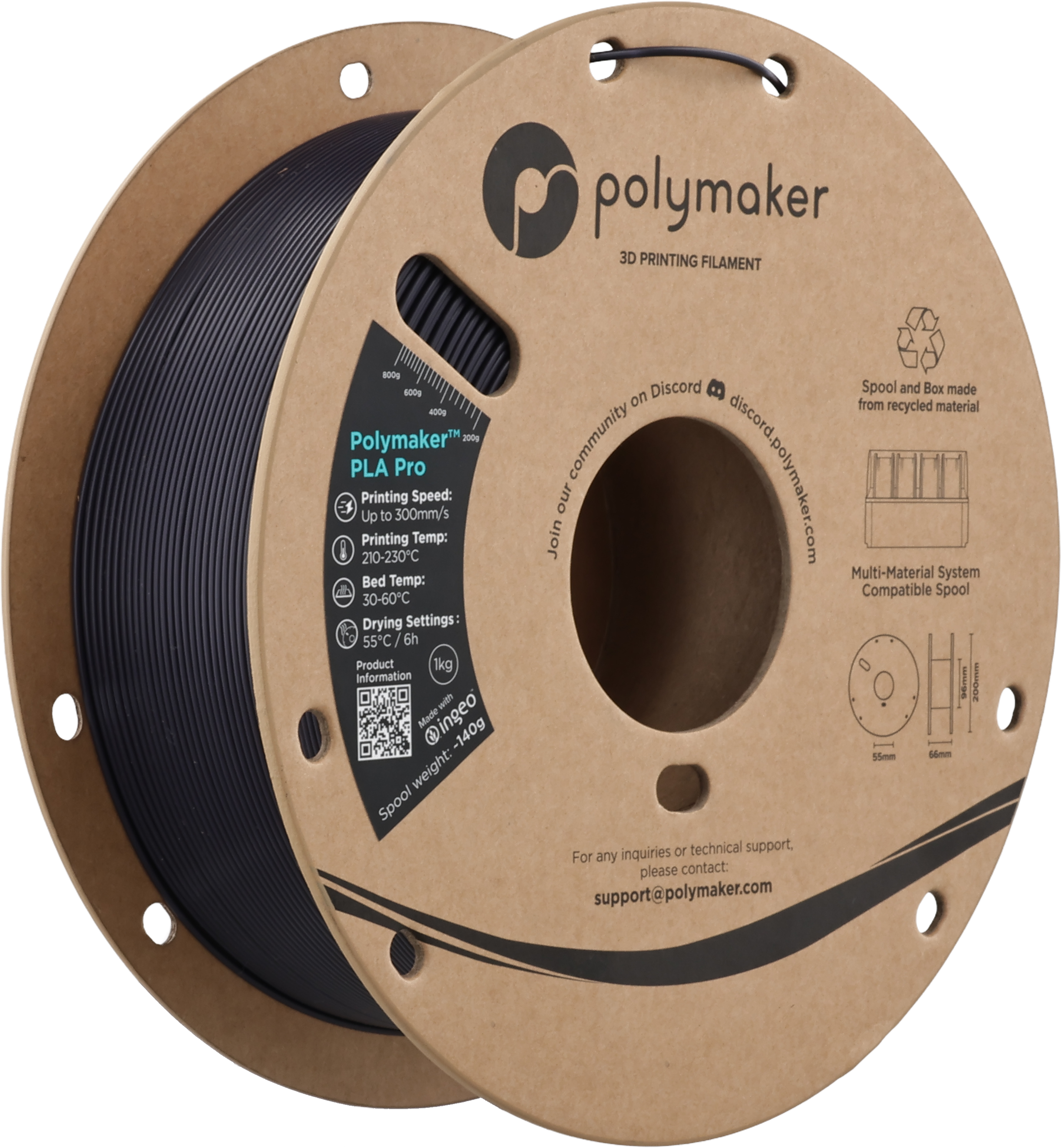 Polymaker  PLA Pro Dark Purple, 1,75 mm / 1000 g    Neue, verbesserte Formulierung: Hochleistungs-High Speed-PLA in Dark Purple