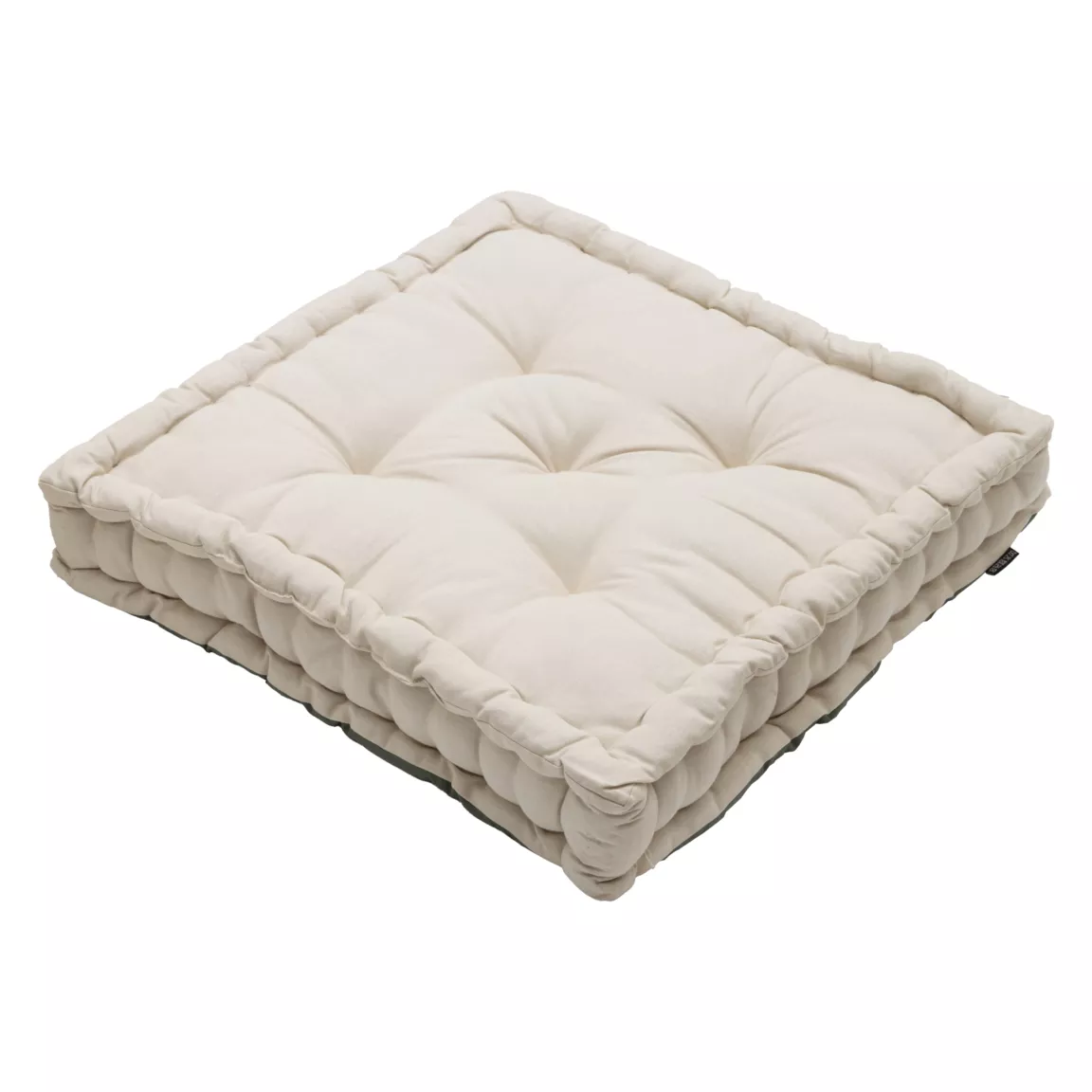 Coussin de sol carré coton (50 x 50 cm) Pixel Bicolore Vert kaki / beige