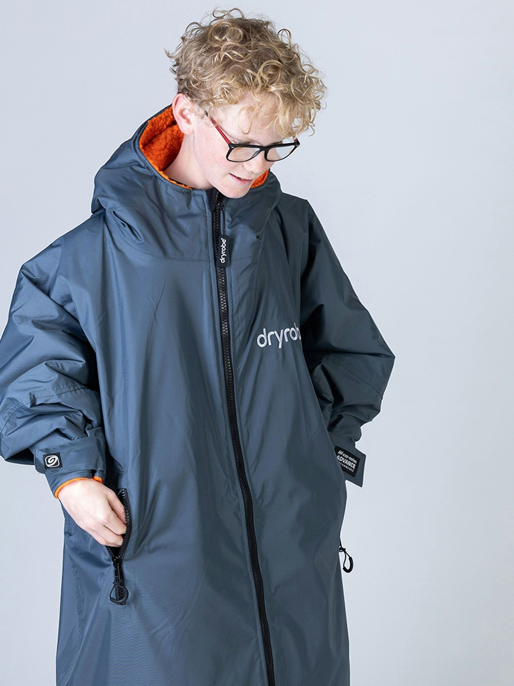 Donkergrijs/oranje - dryrobe Advance Adult Long Sleeve Changing Coats