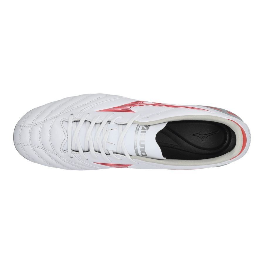 Mizuno Morelia Neo IV Pro FG/AG Charge - Blanc/Radiant Red