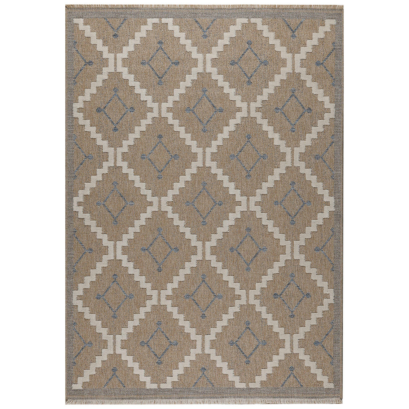 Nazar Rugs Tapis aspect jute TULUM 9041 intérieur & extérieur bleu - 200x290 cm