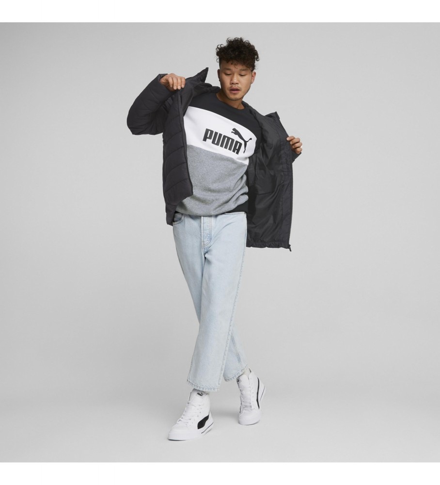 Casaco acolchoado com capuz Puma preto