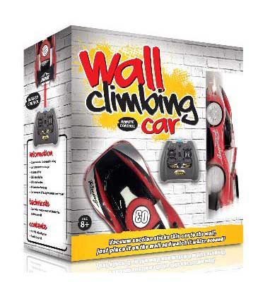Remote controlled wall climbing car