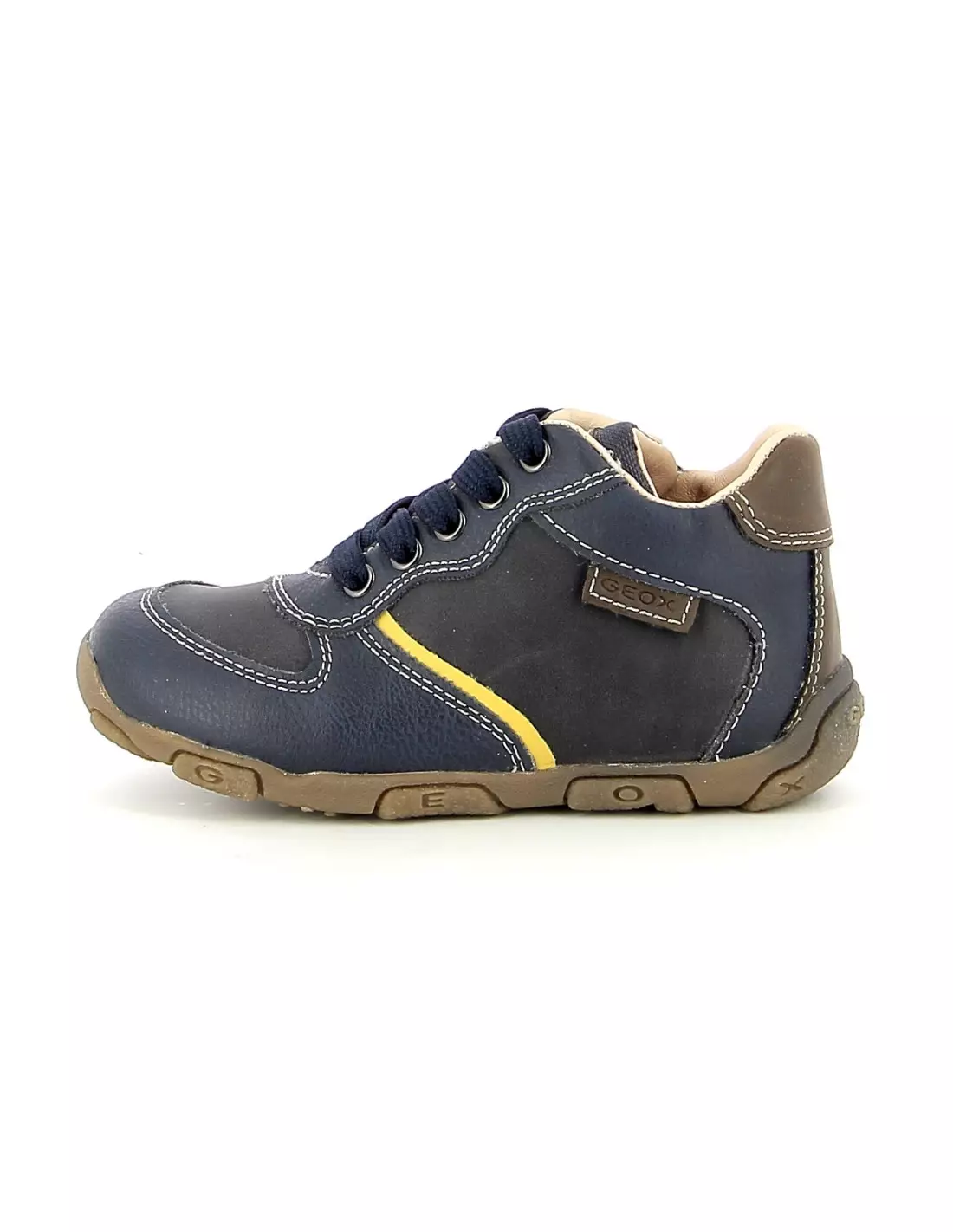 GEOX BALU - Baskets NavyBrownCotto