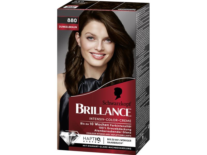 Schwarzkopf BRILLANCE Haarcoloration 880 Dunkelbraun Atemberaubende, intensive Haarfarbe für langanhaltende Farbintensität bis zu 10 Wochen