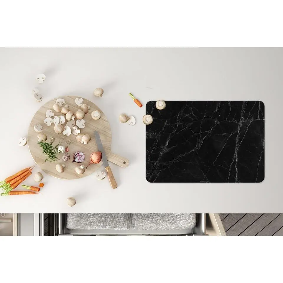 MuchoWow Placemat (6stuks) 45x30cm Zwart Marmer