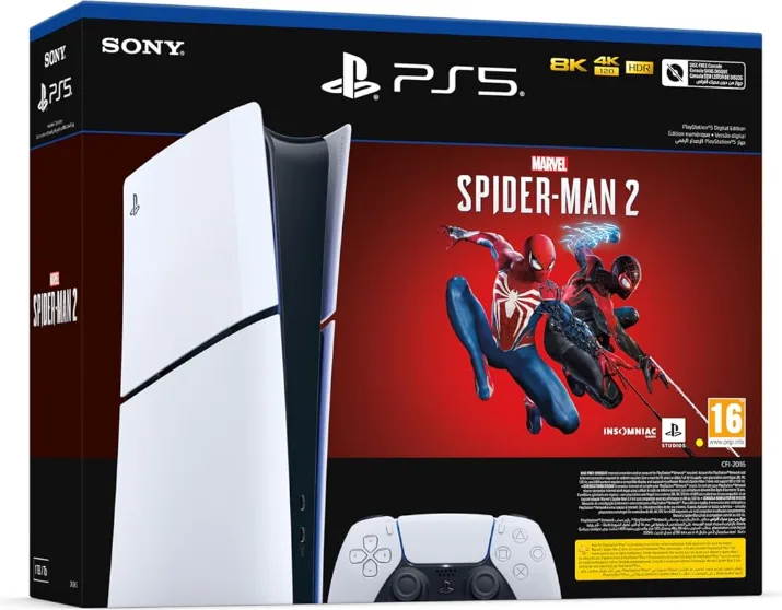 Sony PlayStation 5 Slim Édition Digitale   Spider Man 2 Consoles de jeux