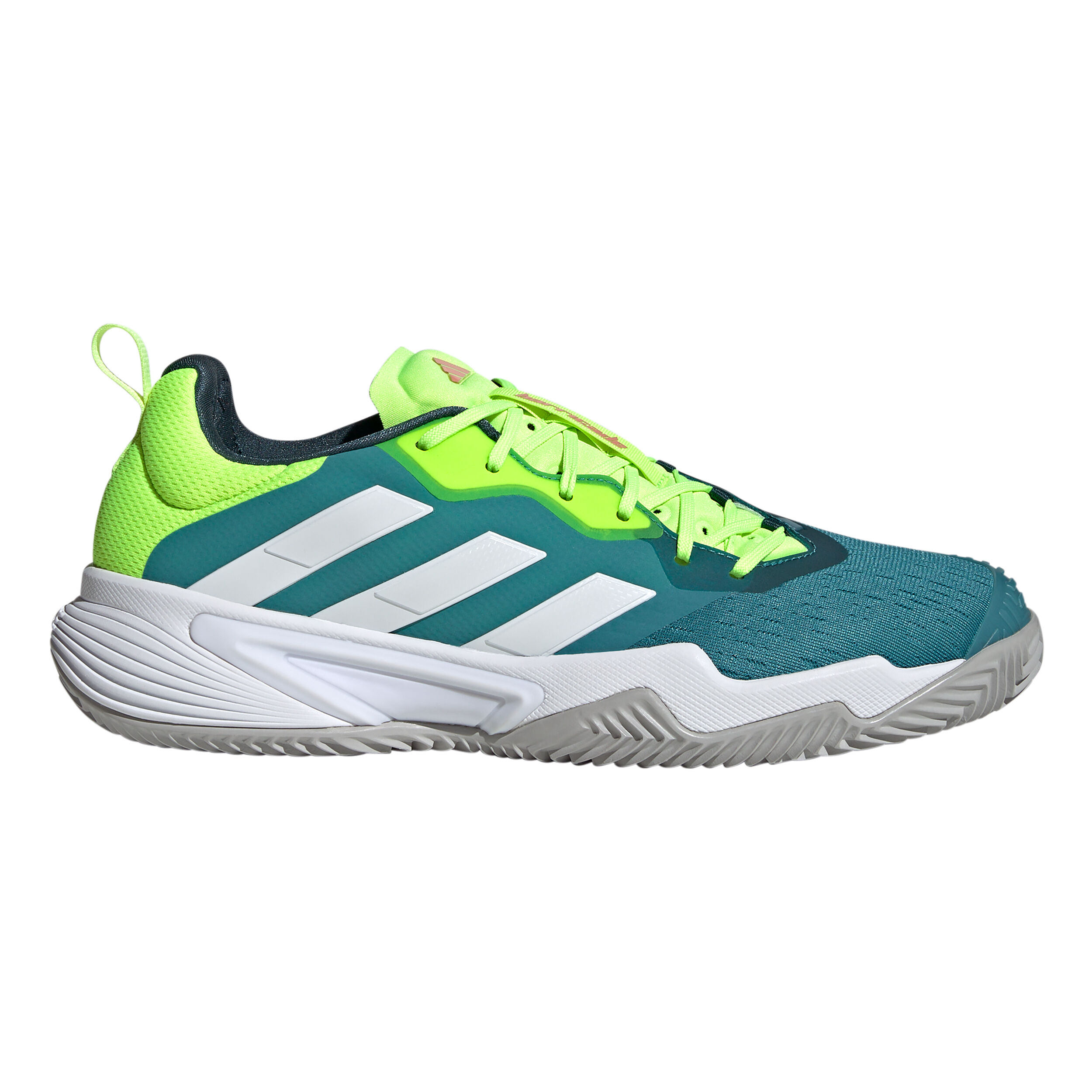 adidas Barricade Chaussure Terre Battue Hommes - Bleu Petrol, Vert Fluo