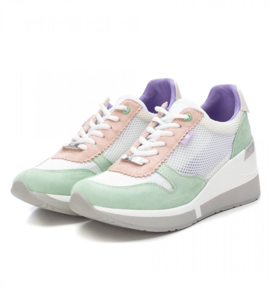 Tênis Xti 141370 Verde - Salto Anabela de 7cm -