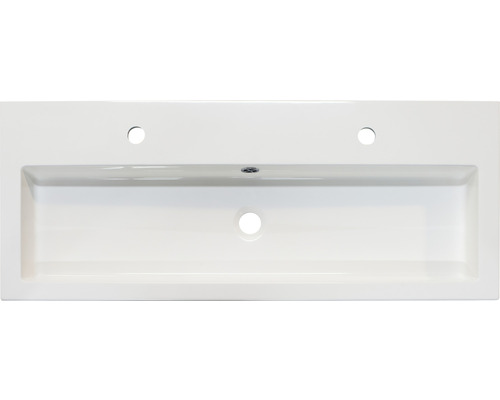 Vogue badkamermeubelset, 100 cm, met keramische wastafel, 2 kraangaten, wit hoogglans