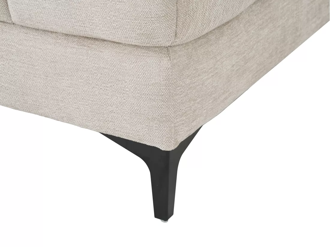 Canapé d'angle droit relax assise coulissante électrique en tissu beige MONISO