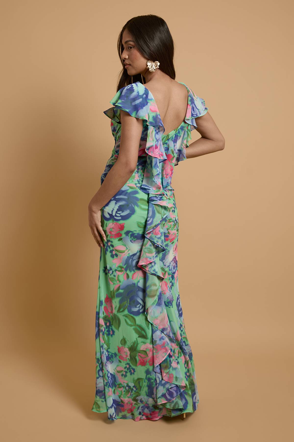 Oasis Robe Maxi Cascade À Imprimé Floral Orchidée Petite