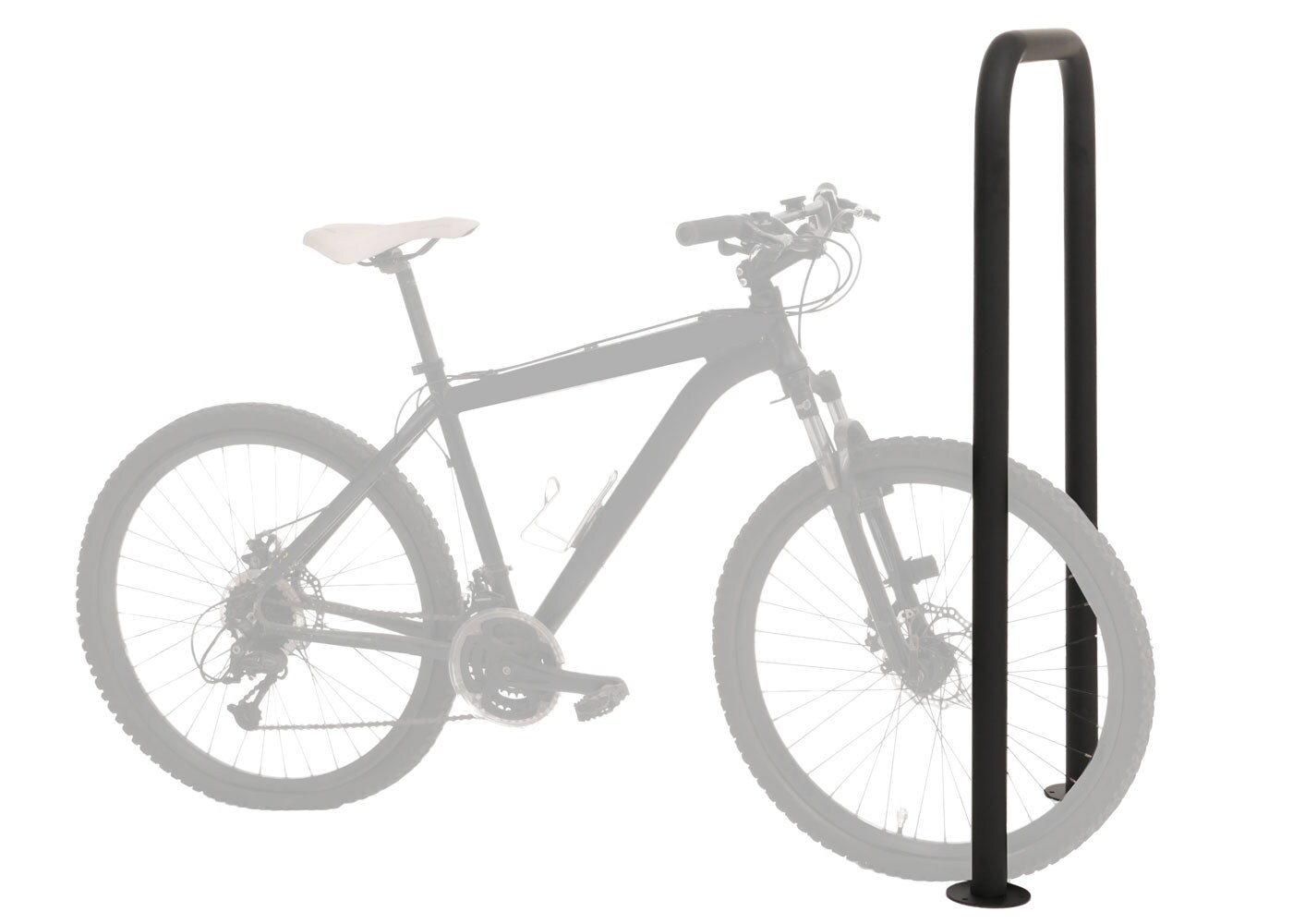 Fahrradbügel MCW-N42, Fahrradständer Anlehnbügel Bügel Absperrung, In-/Outdoor Stahl pulverbeschichtet 120x70x12cm